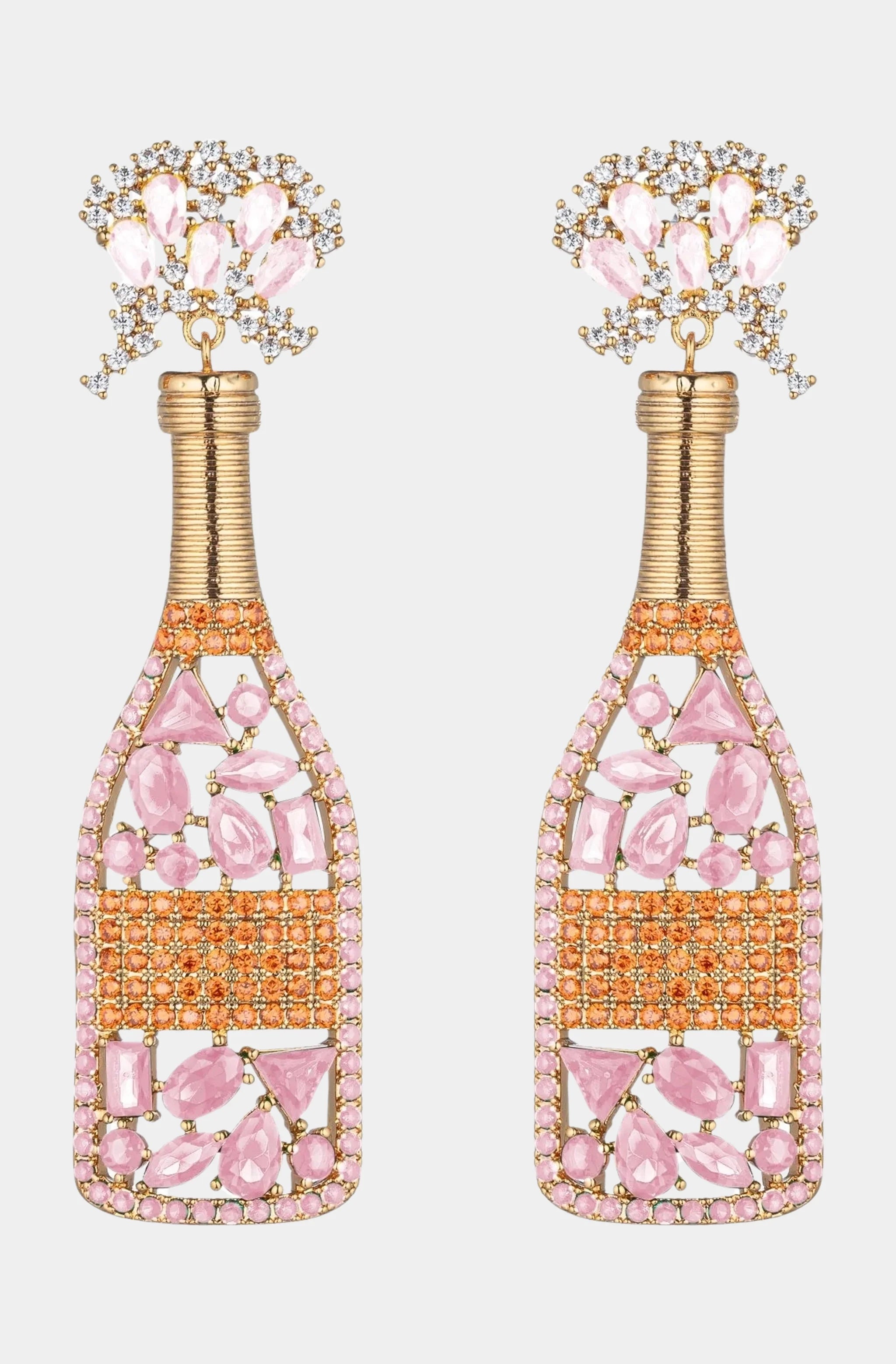 Pop Rose Champagne Drop Earrings