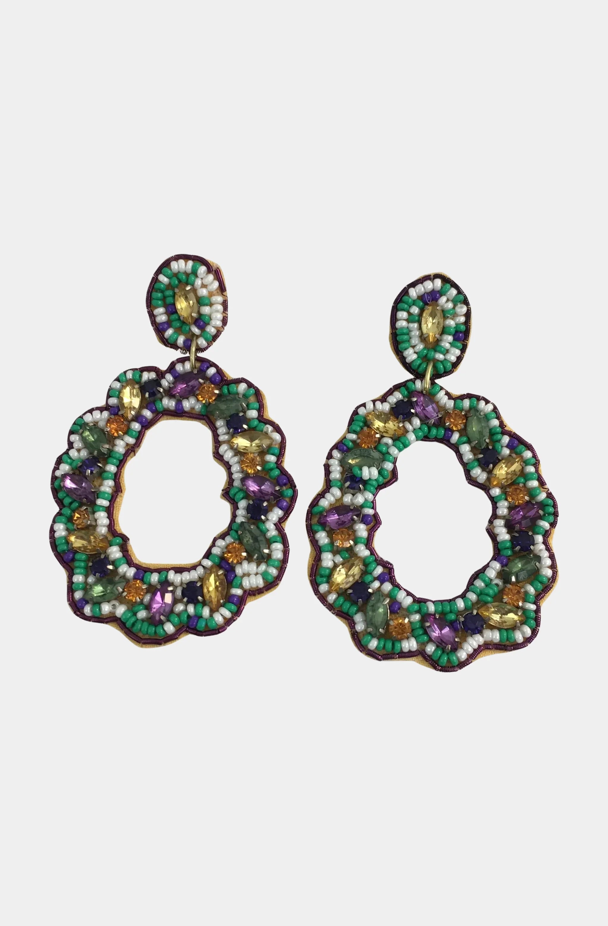Fancy Beaded King Cake Earrings