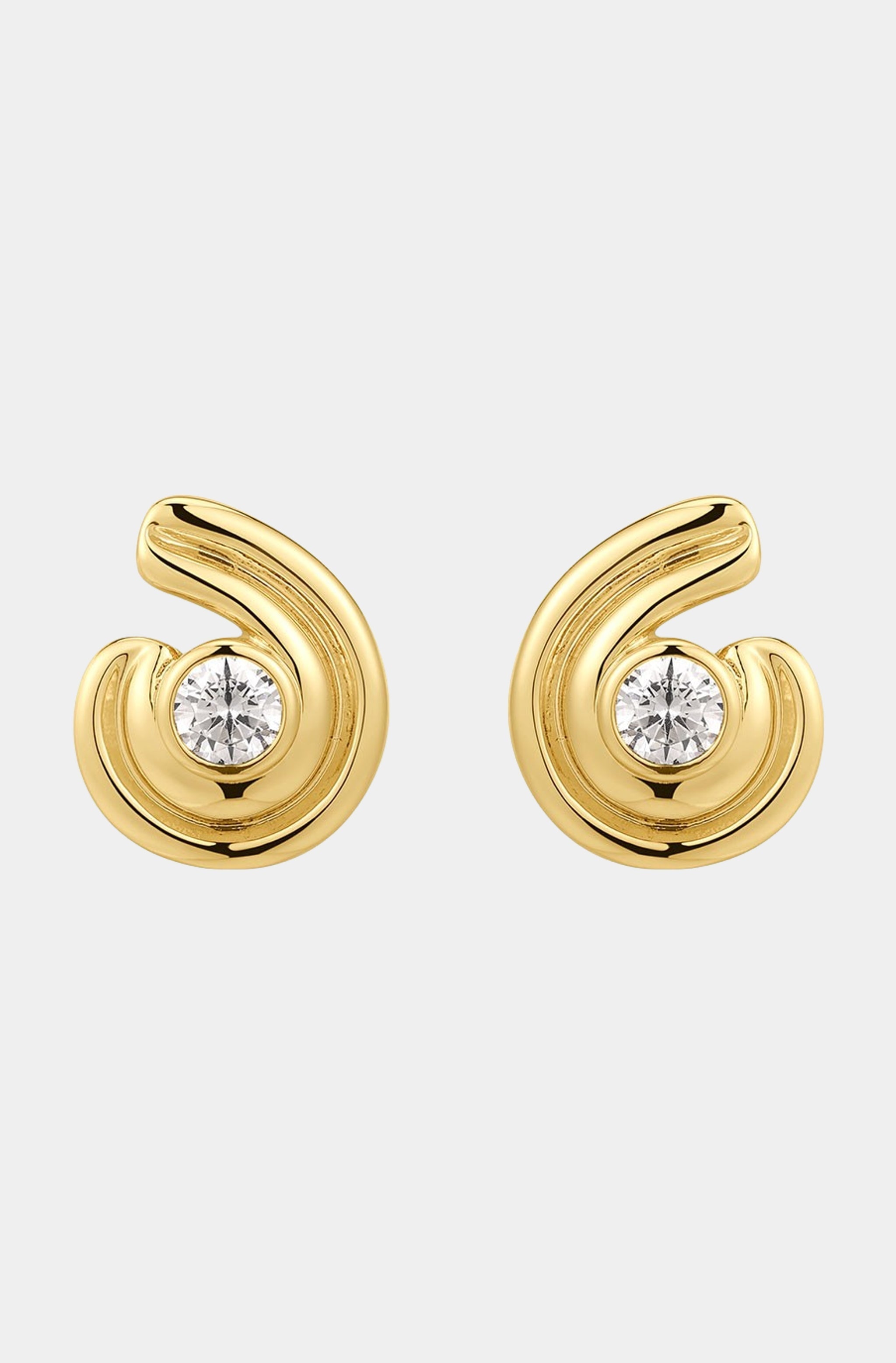 Wave Bezel Twist Studs