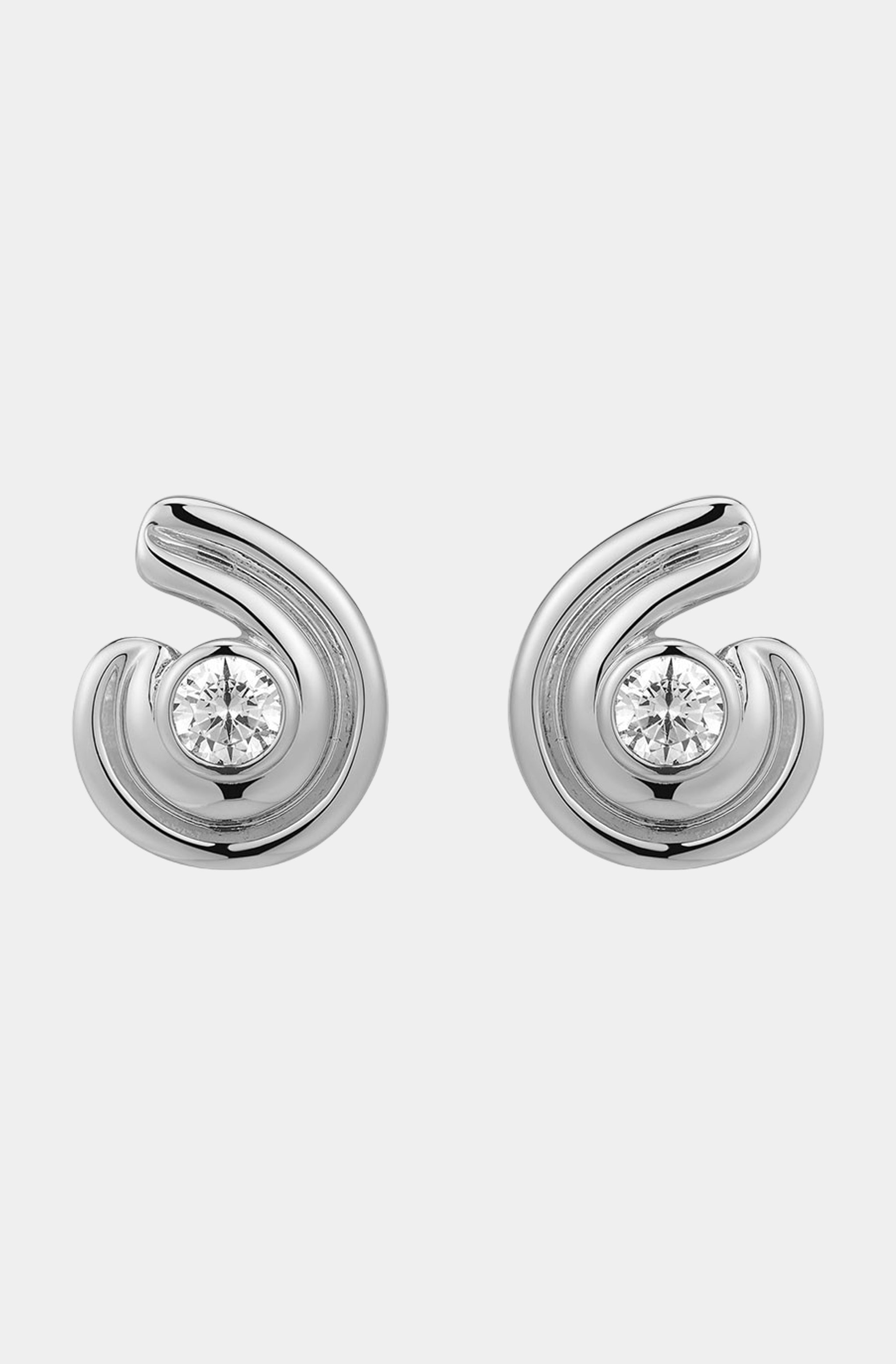 Wave Bezel Twist Studs
