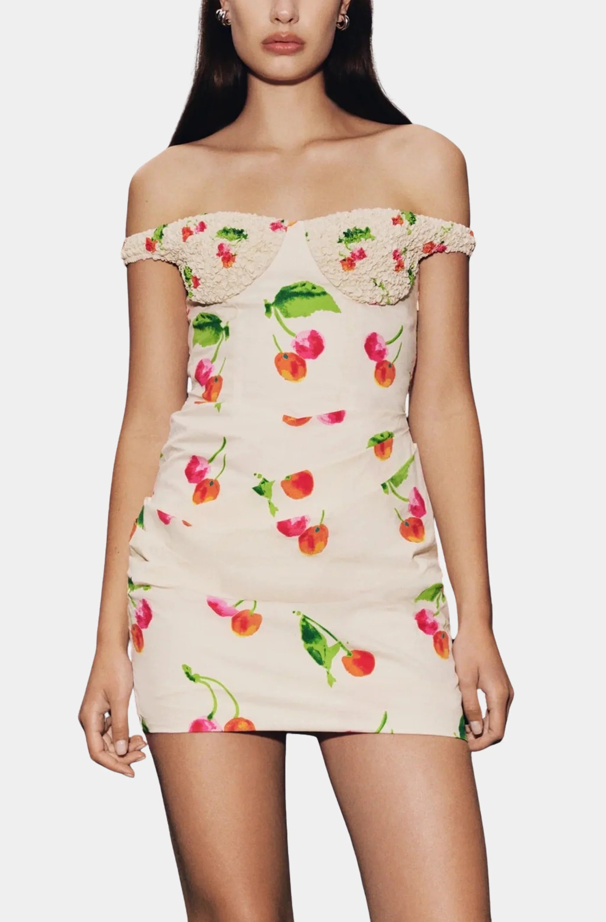 Off Shoulder Pleated Mini Dress