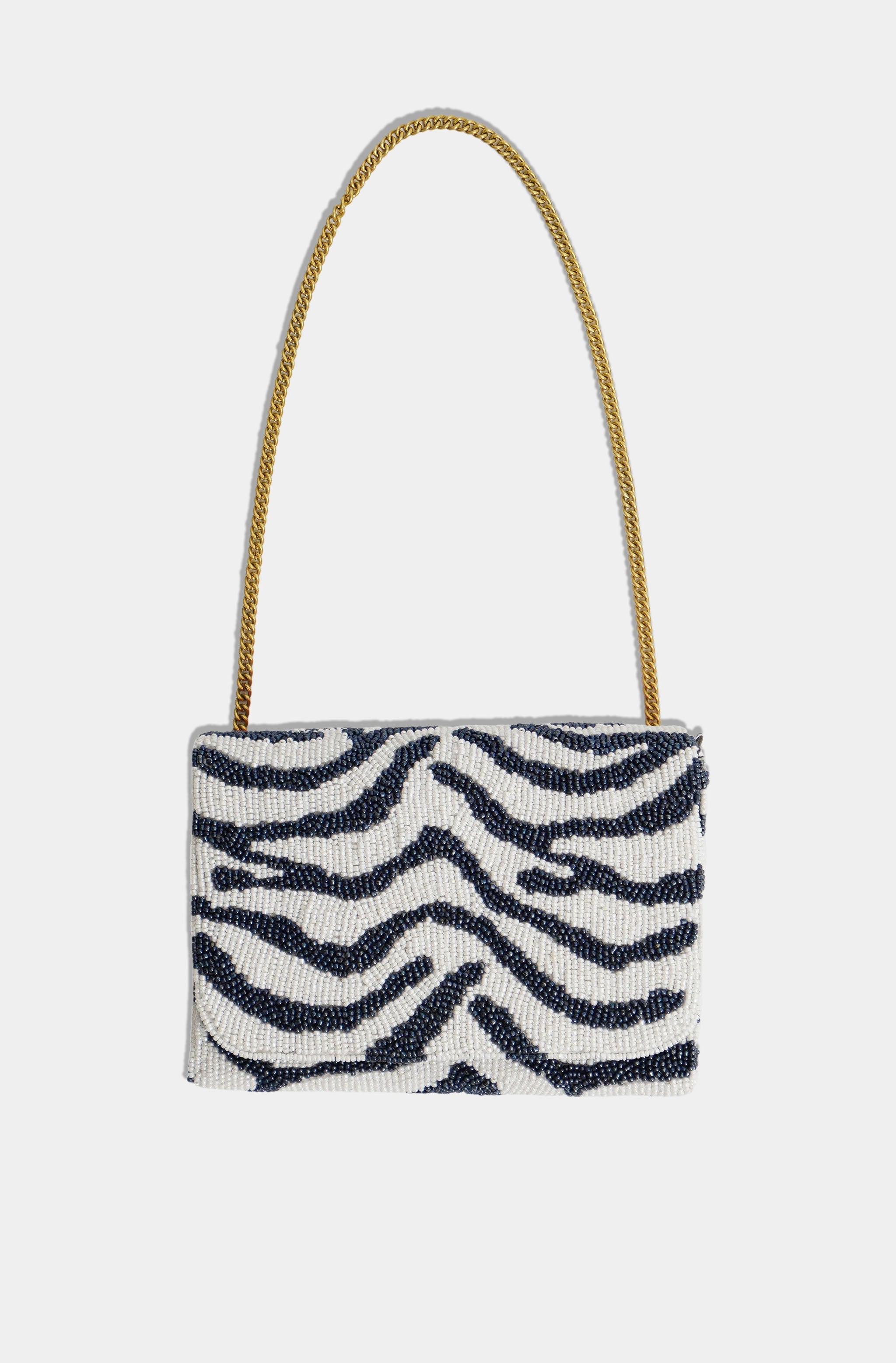 Hemline Exclusive Zebra Chain Bag