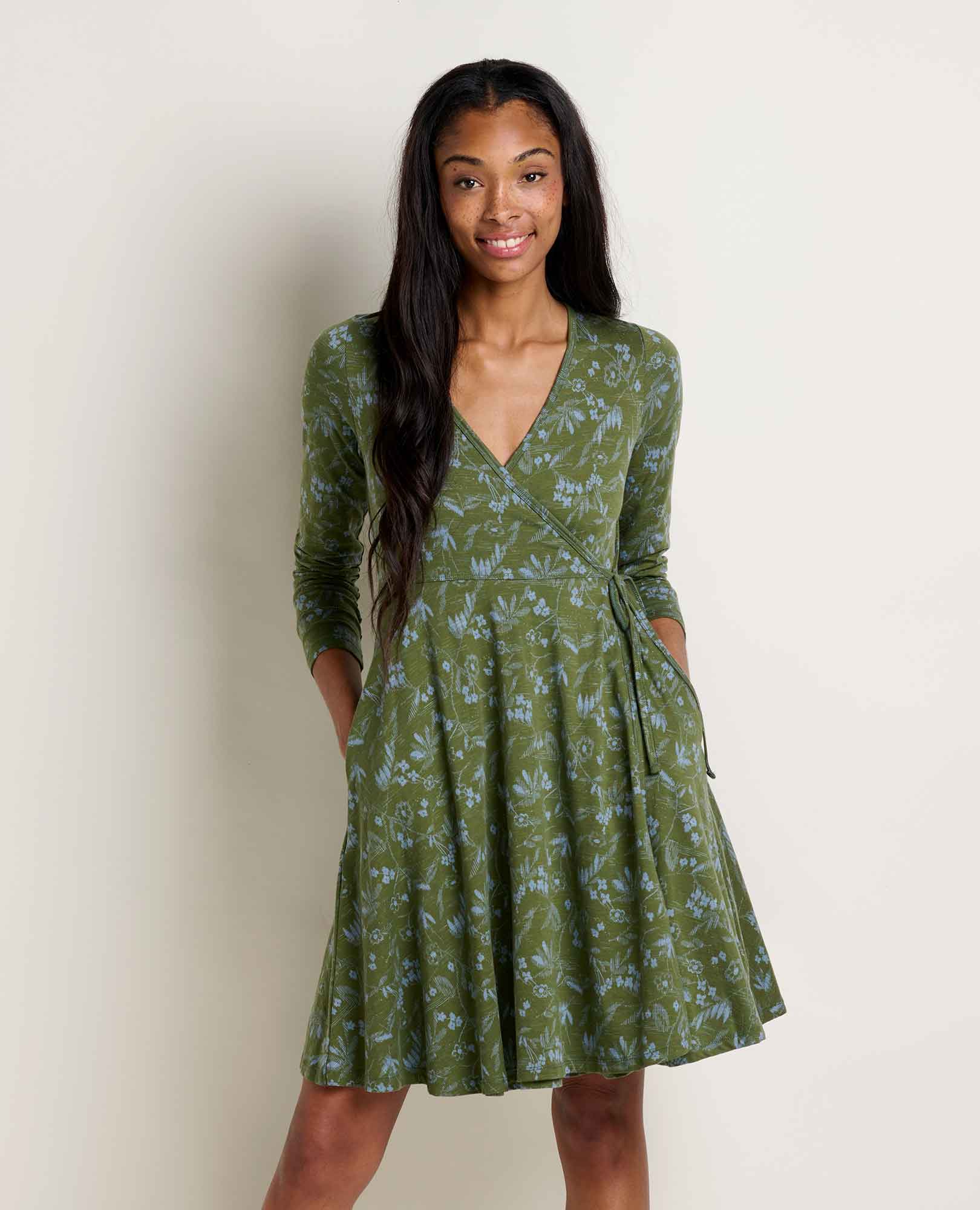 Freesia Long Sleeve Wrap Dress