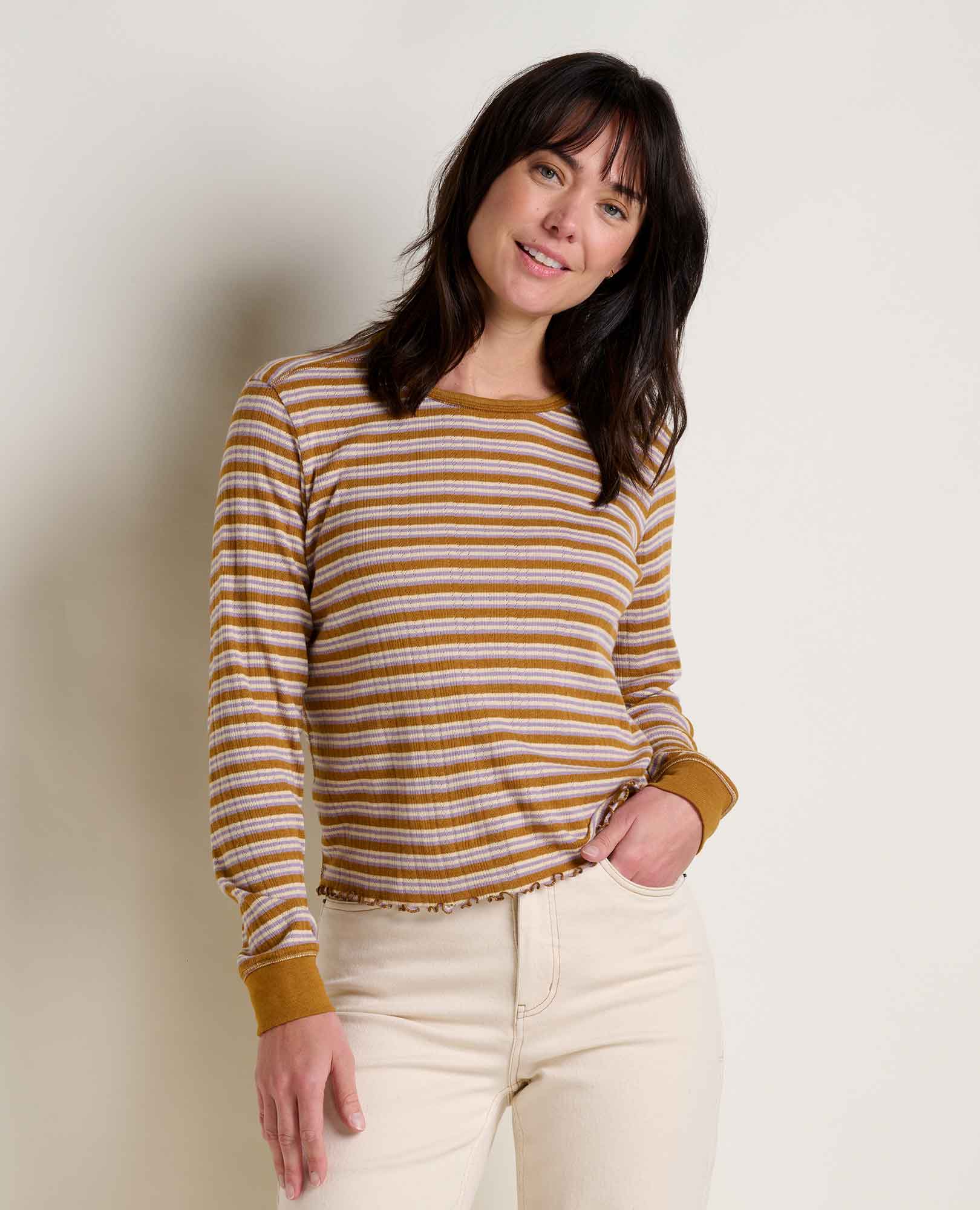 Foothill Pointelle Long Sleeve Crew