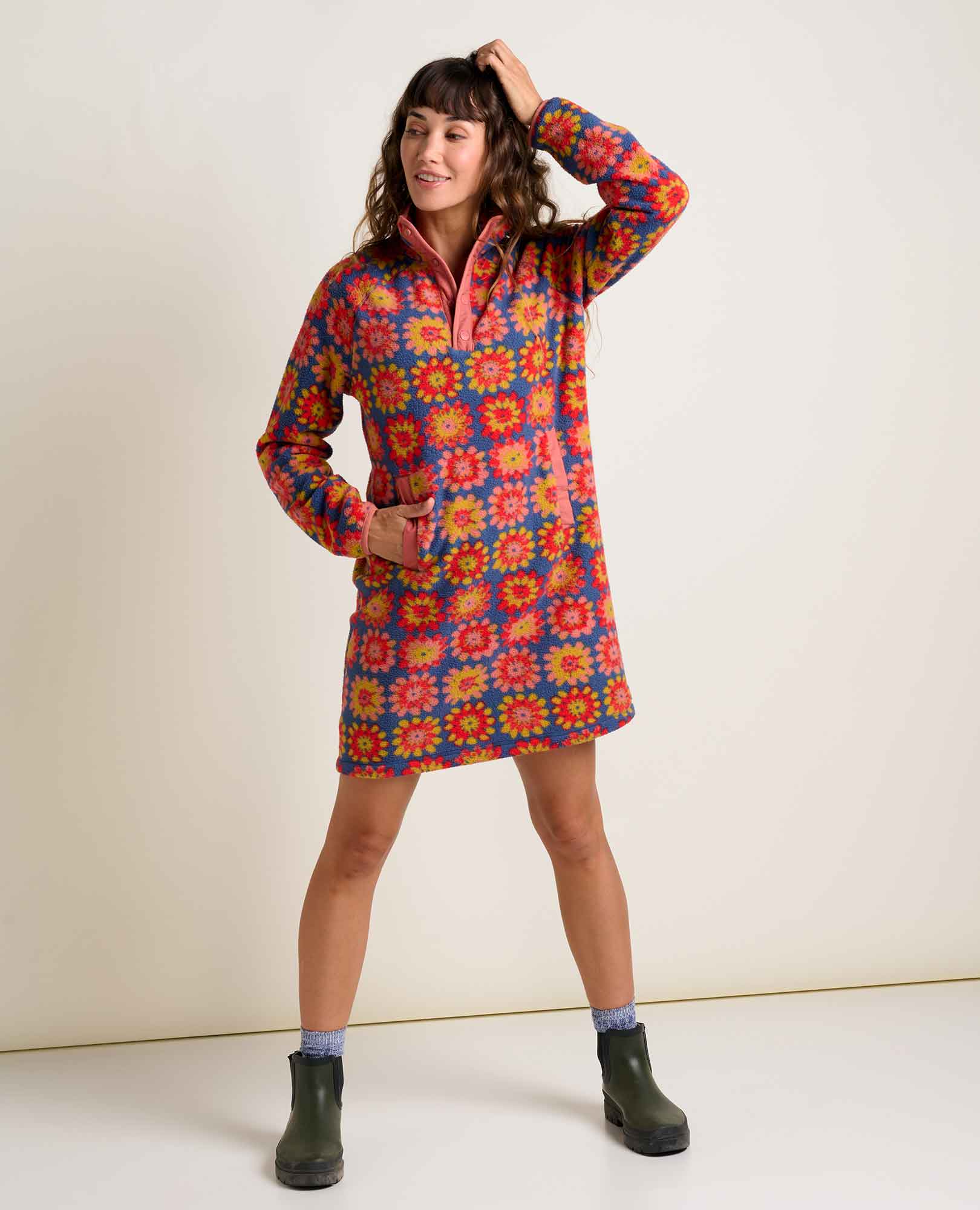 Campo Fleece 1/4 Snap Dress