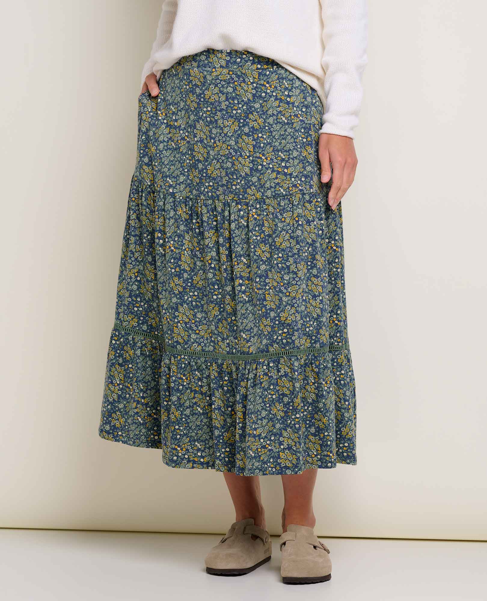 Marigold Tiered Midi Skirt