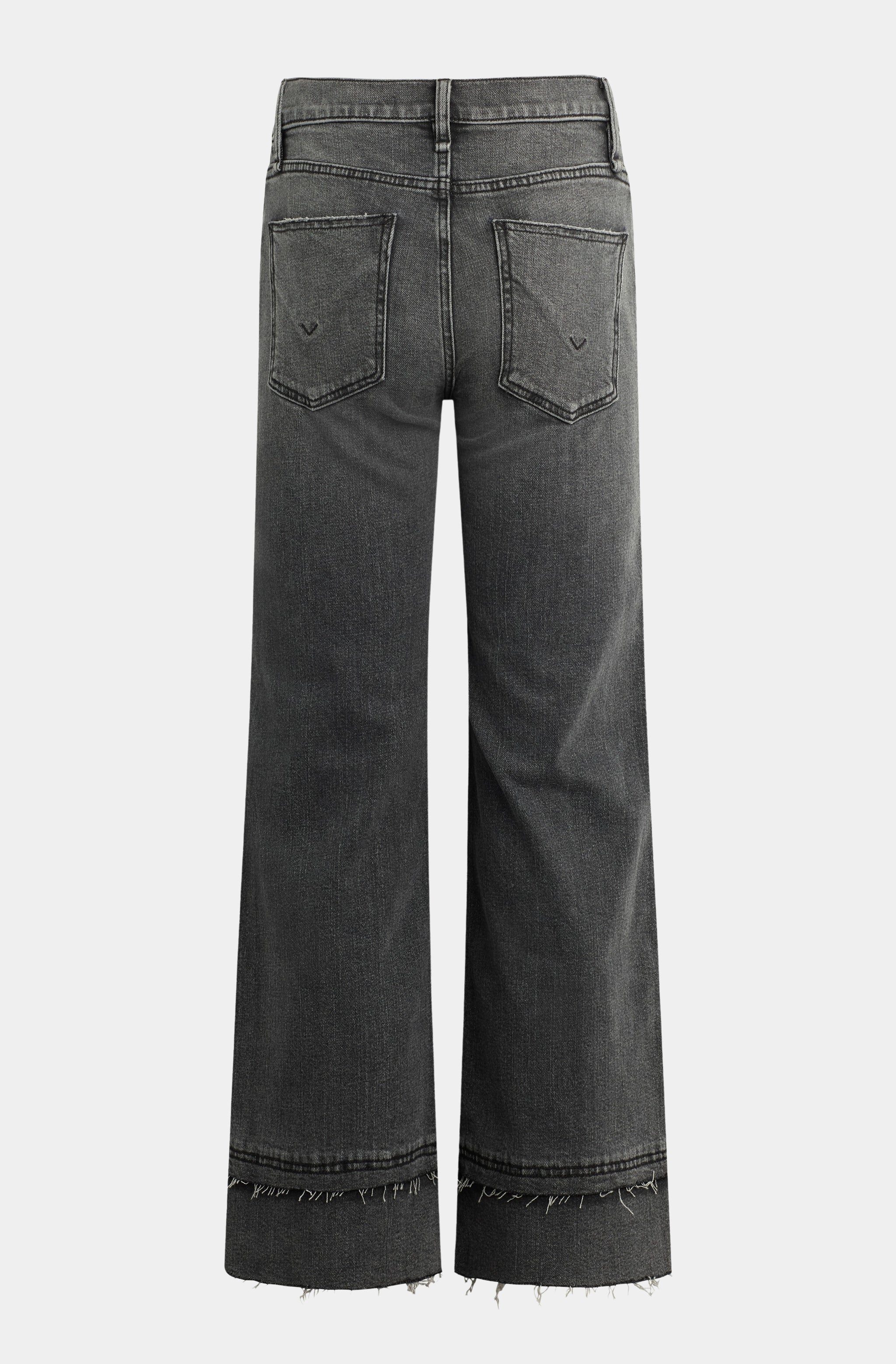 Rosie High-Rise Wide Leg Ankle Raw Hem