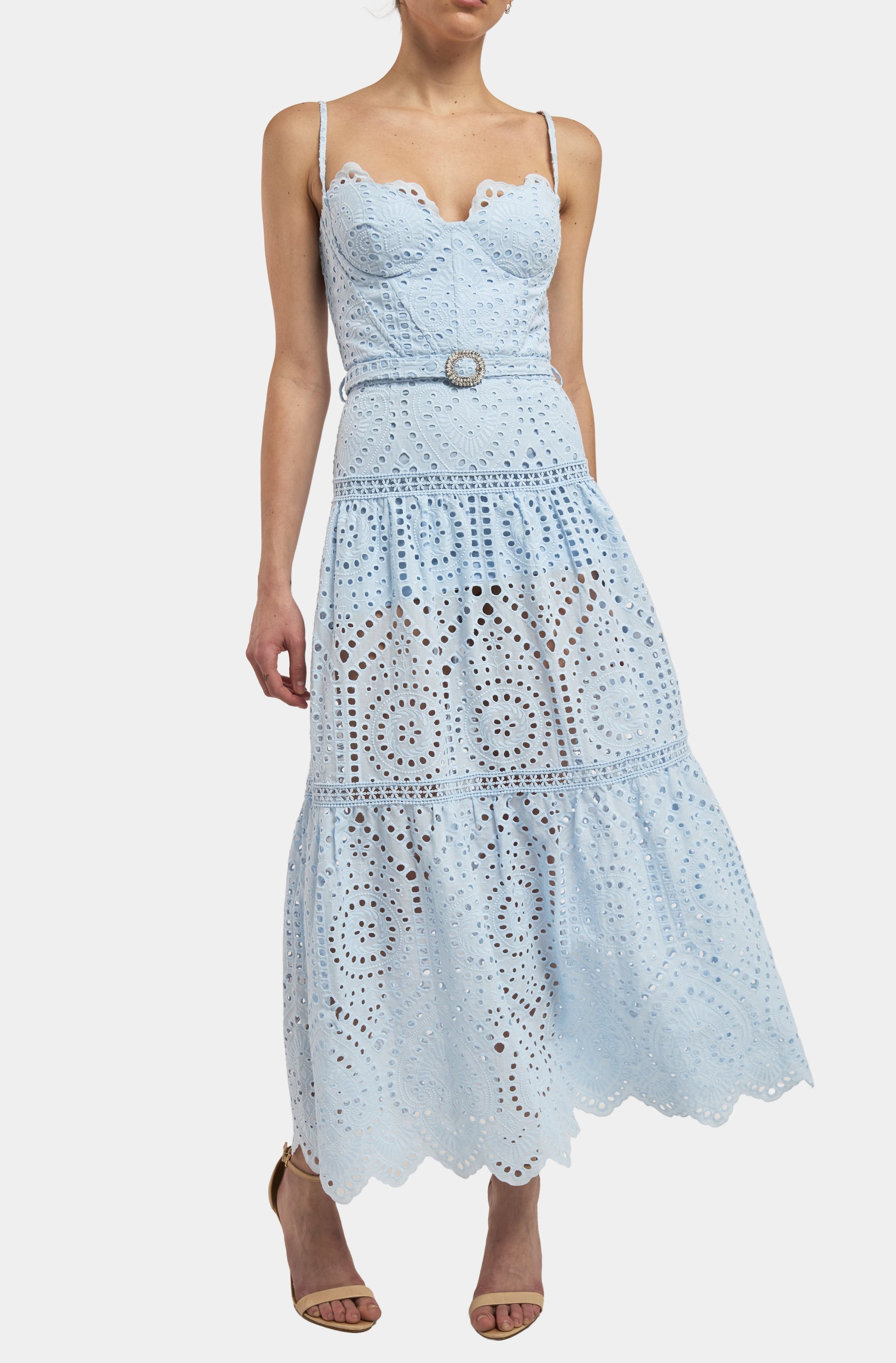 Zuria Cotton Eyelet Maxi Dress