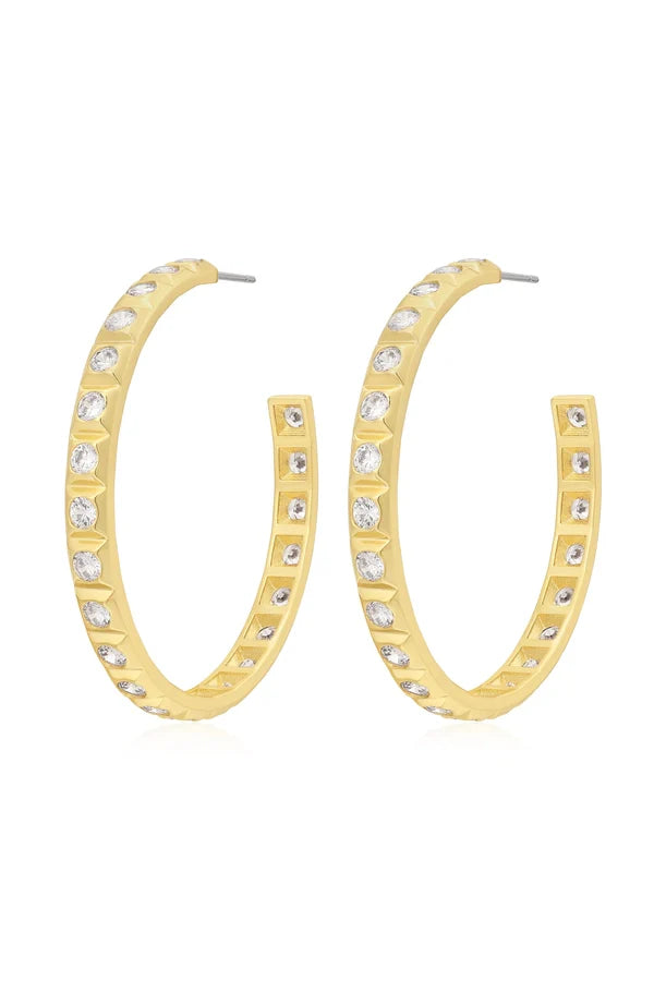 XL Pyramid Stud Hoops