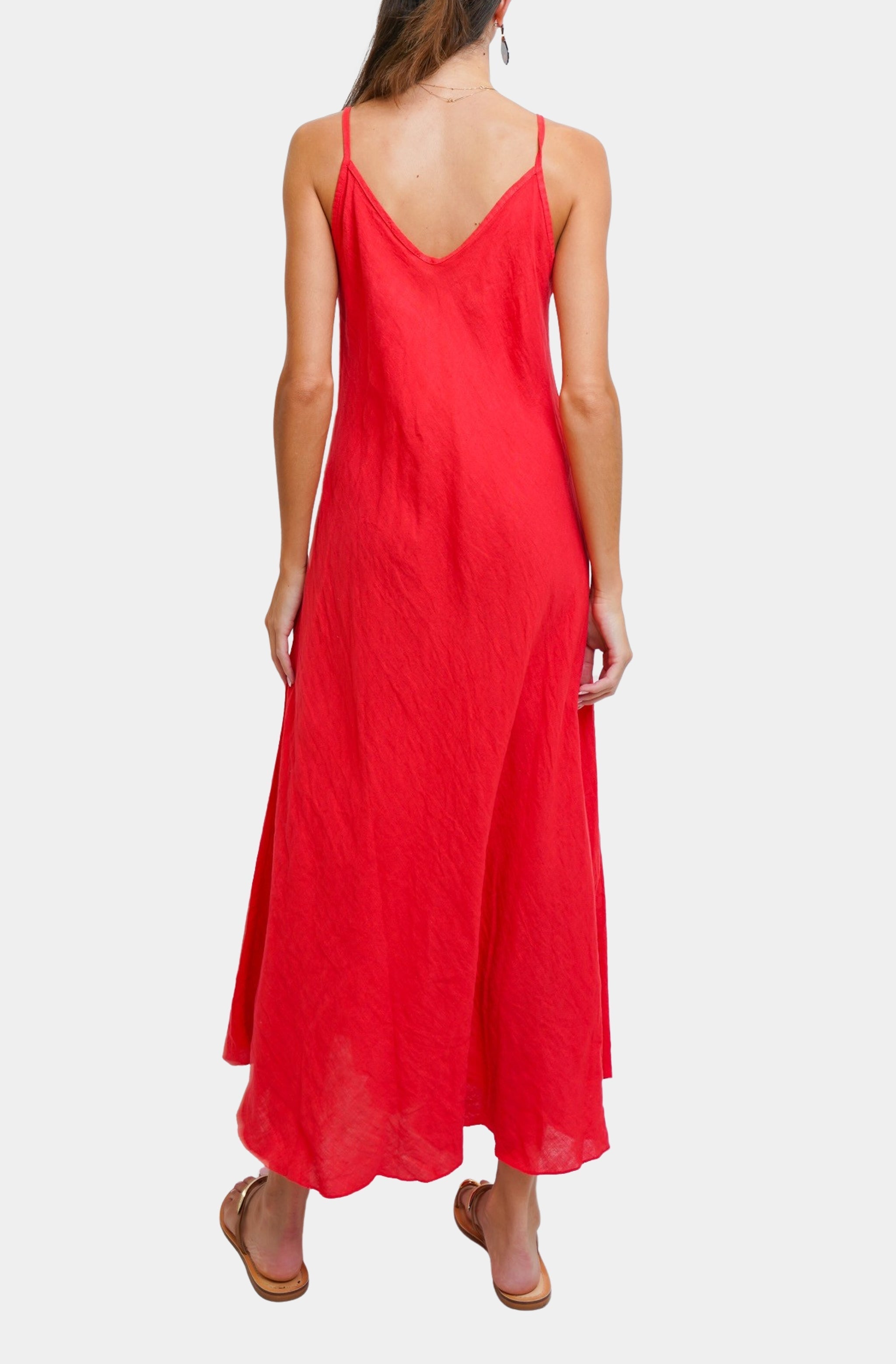 Italian Linen Maxi Slip Dress