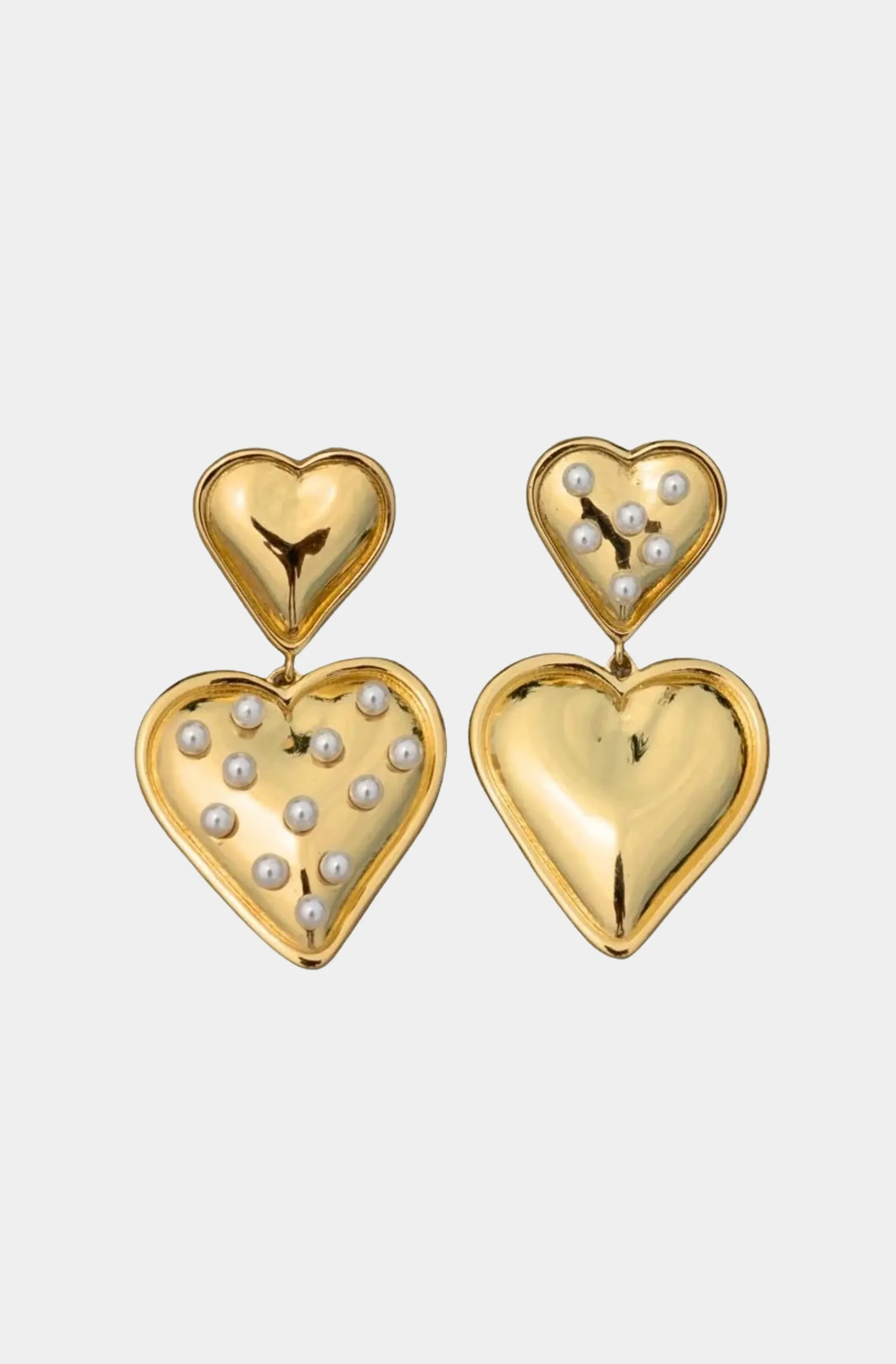Pearl Heart Earrings