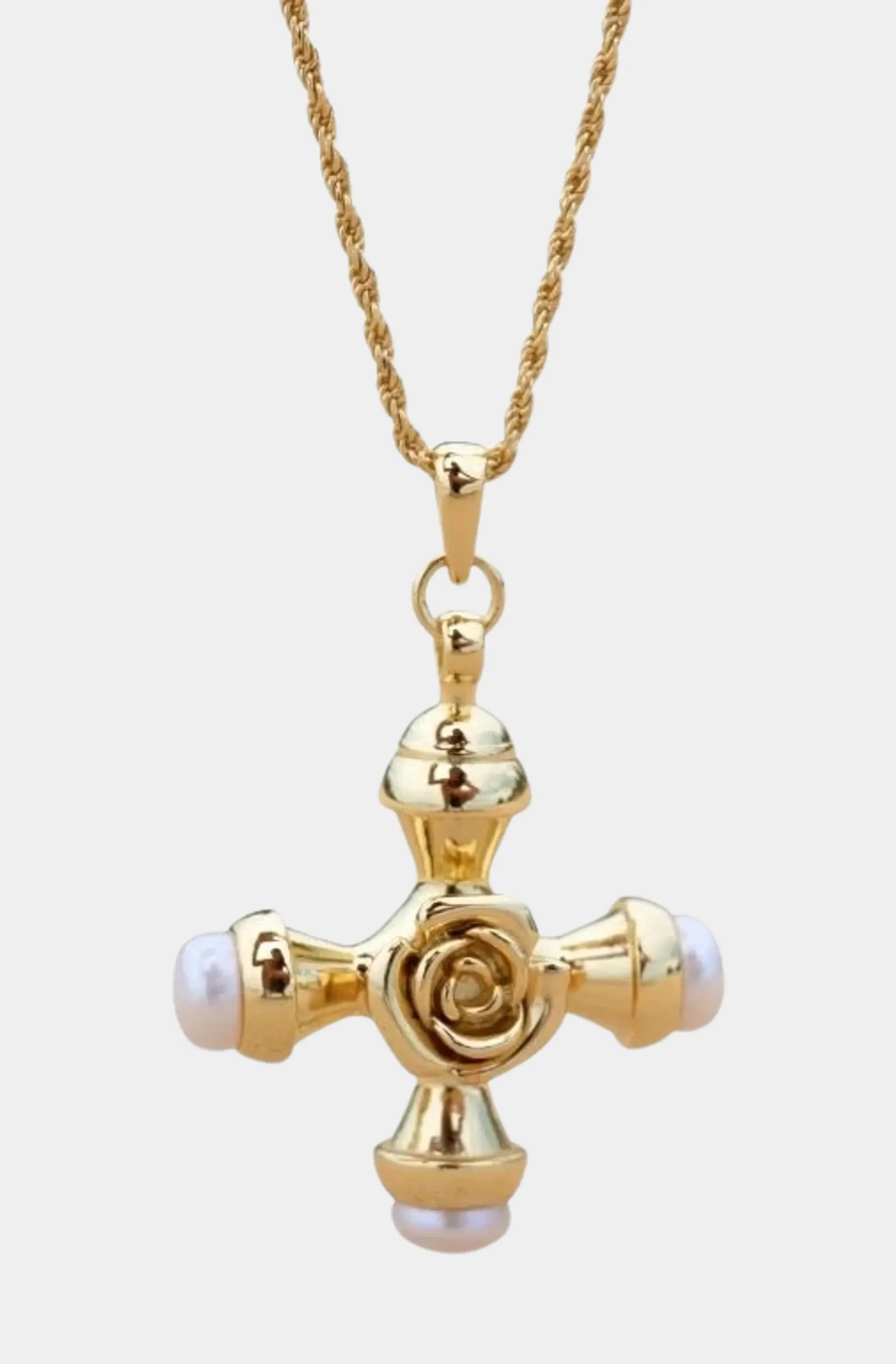Pearl Rose Pendant Necklace