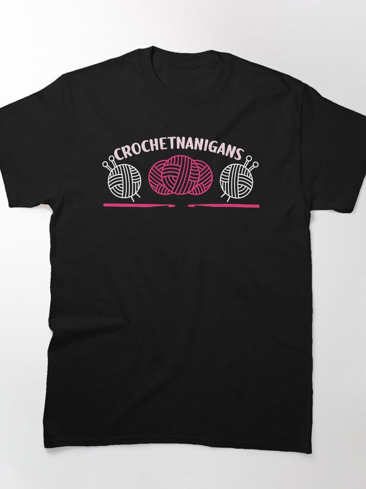 Crochetnanigans Funny Yarn Shirt Witty Crochet Pun Oversized Top