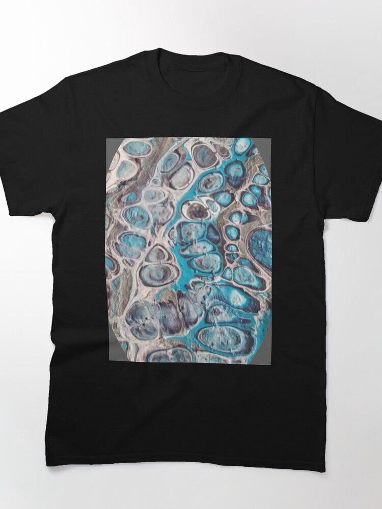 Acrylic Pour Circle Abstract Oversized T-Shirt Fluid Art Design