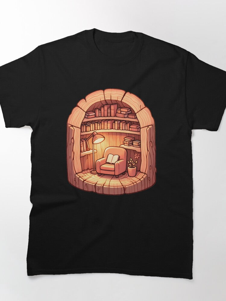 Cozy Tree Nook Reading Shirt Comfortable Oversized Bookish Tee