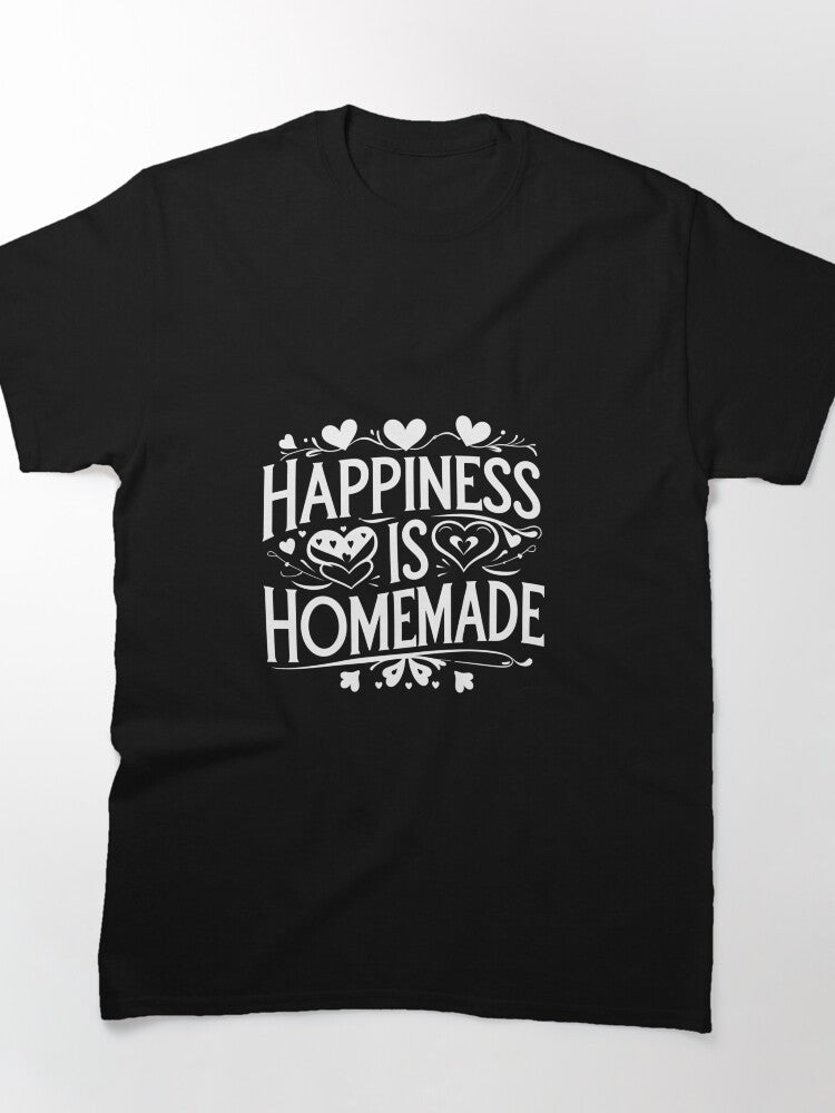 Hand-Drawn Homemade Happiness Lettering Stylish Oversized Tee