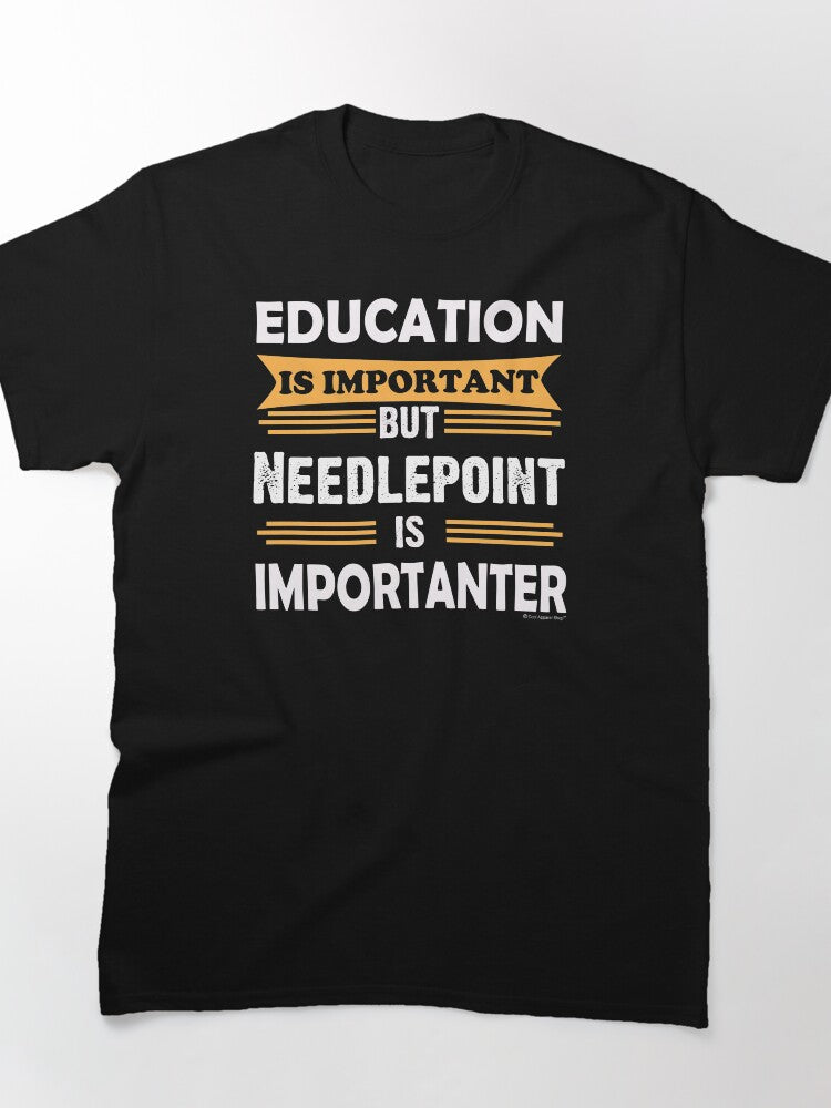 Needlepoint Over Education | Sarcastic Hobbyist Oversized Top
