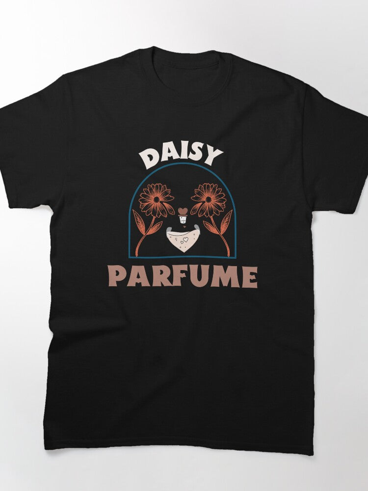 Daisy Parfume Floral Graphic Tee - Elegant Scent Aesthetic Shirt
