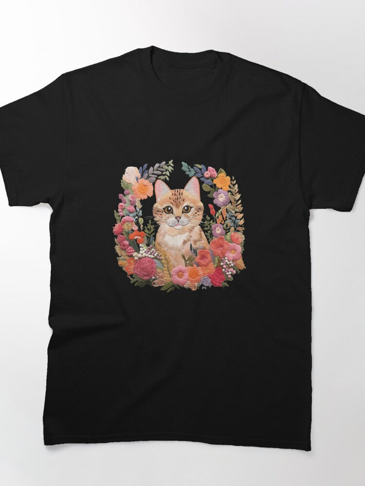 Cottagecore Cat Kitten Hand Stitched Oversized T-Shirt