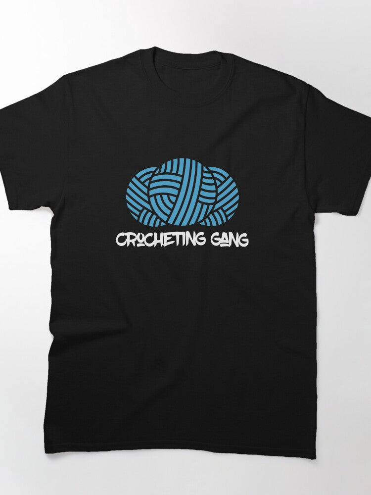 Crocheting Gang Yarn Squad Shirt Bold Team Spirit Oversized Tee