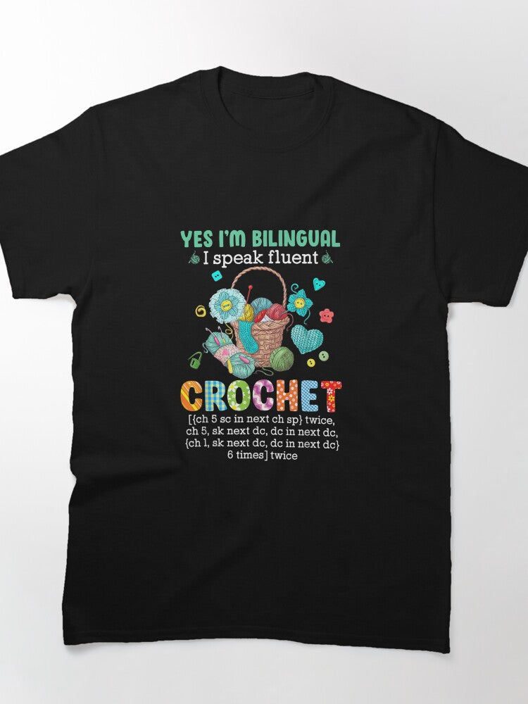 Bilingual Fluent Crochet Speaker Tee Funny Language Oversized