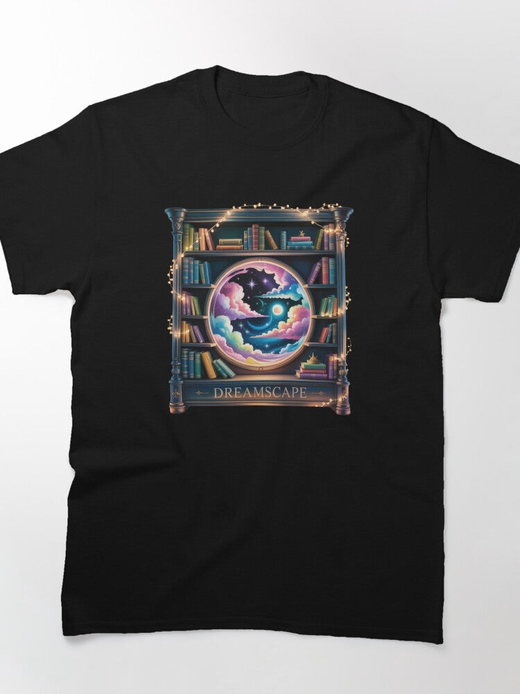 Magical Night Library Tee Dreamcore Bookshelf Portal Oversized