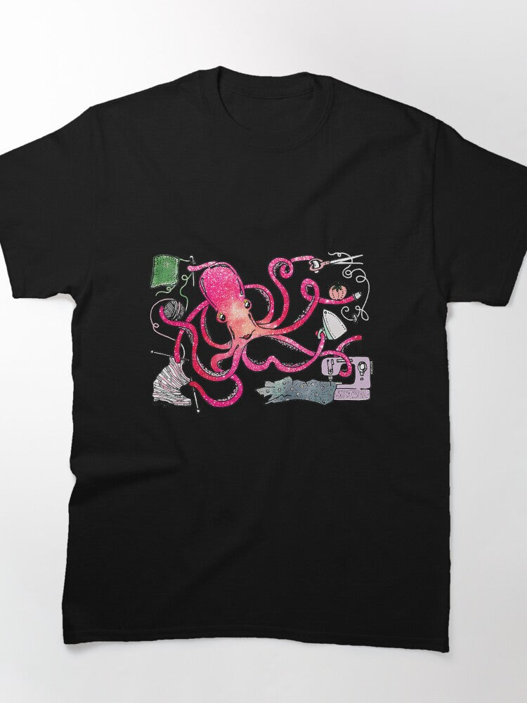 Artistic Crafty Octopus Sculptor Design Oversized T-Shirt