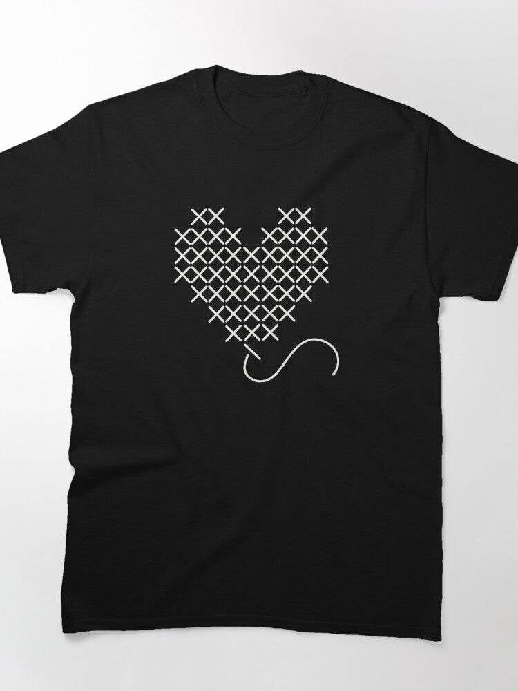 Embedded Heart Romantic Aesthetic Design Oversized Tee
