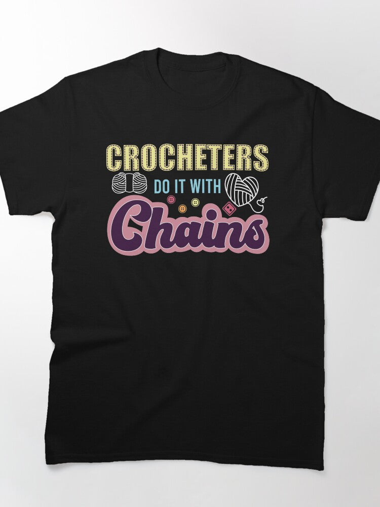 Funny Crochet Chains Pun Oversized T-Shirt Yarn Lovers Gift Tee
