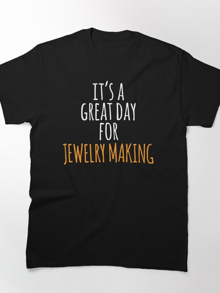 Cheerful Jewelry Making Day Graphic Print Oversized T-Shirt