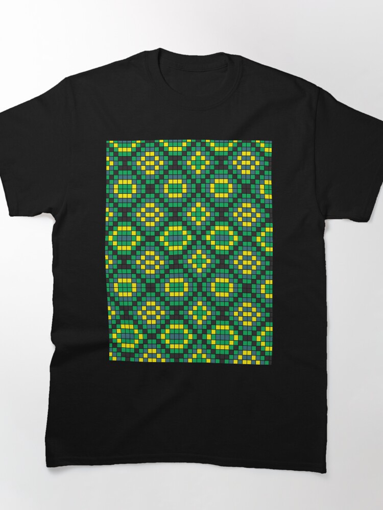 Crochet Tapestry Fabric Tee - Oversized Artistic Pattern Shirt
