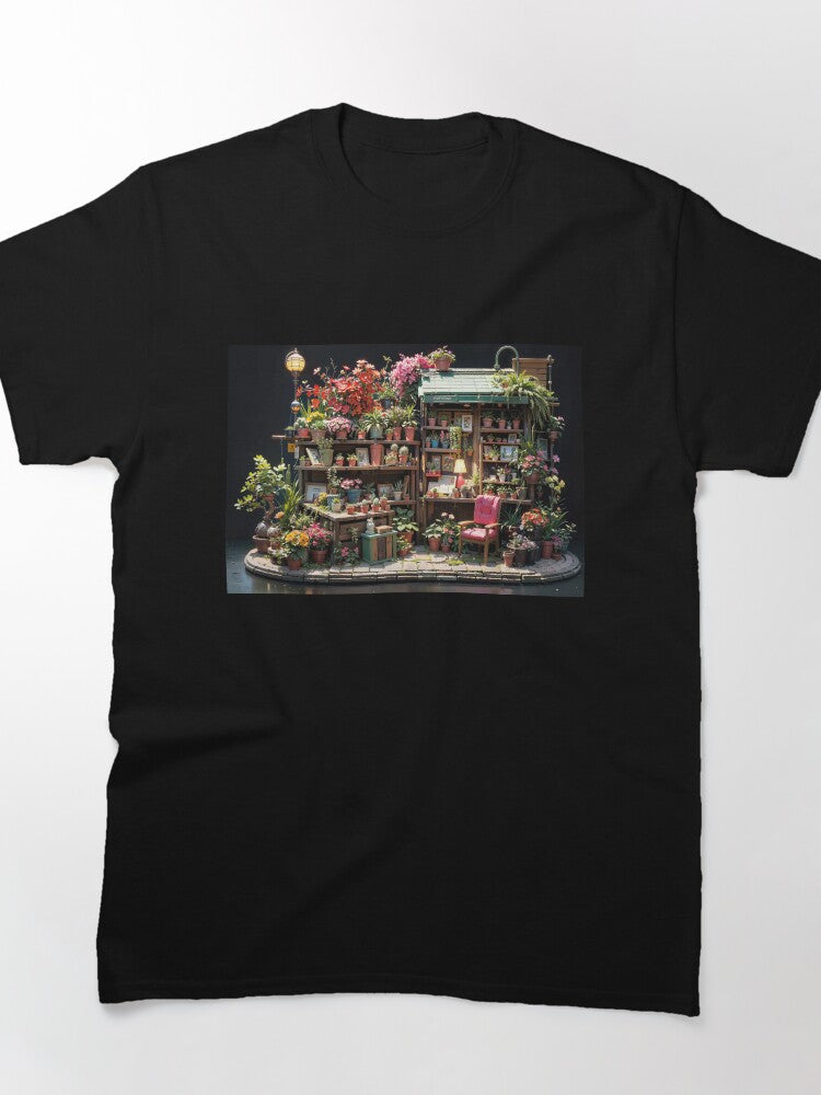 Flower Stand Delight Tee Blooming Whimsy Floral Oversized Shirt