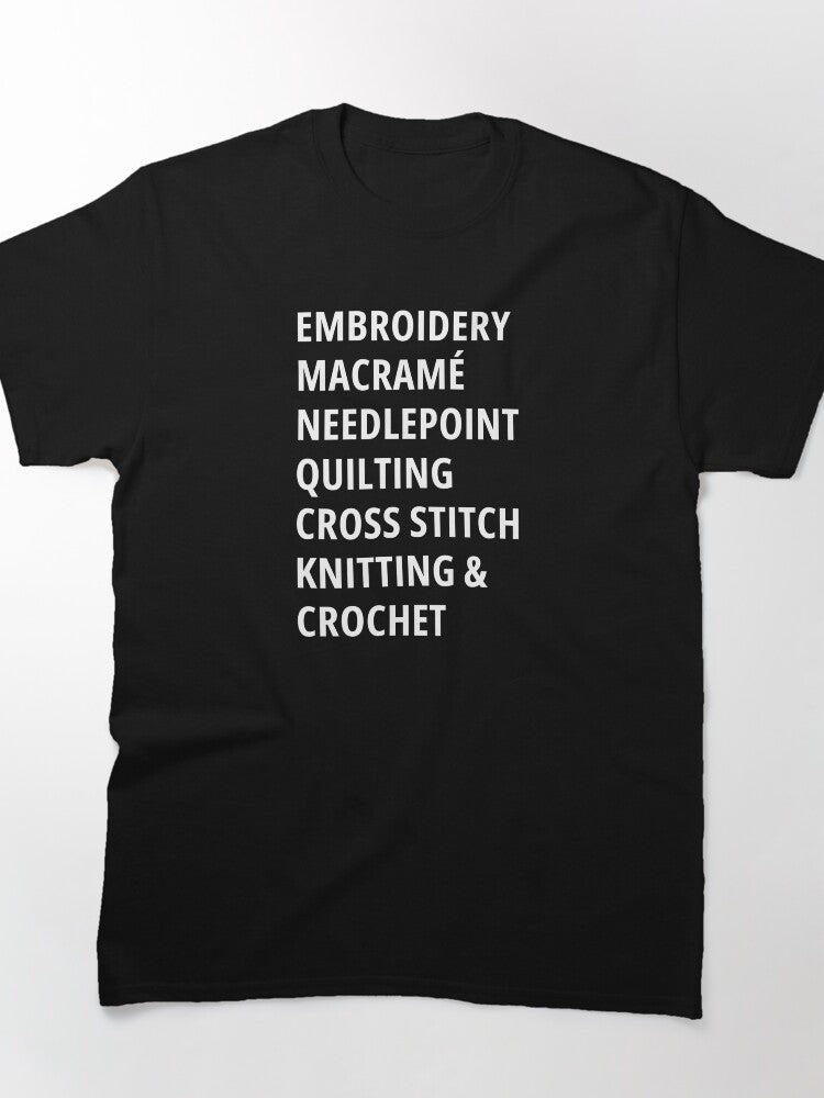 Multi-Craft Hobbyist Tee | Embroidery & Knitting Oversized Top