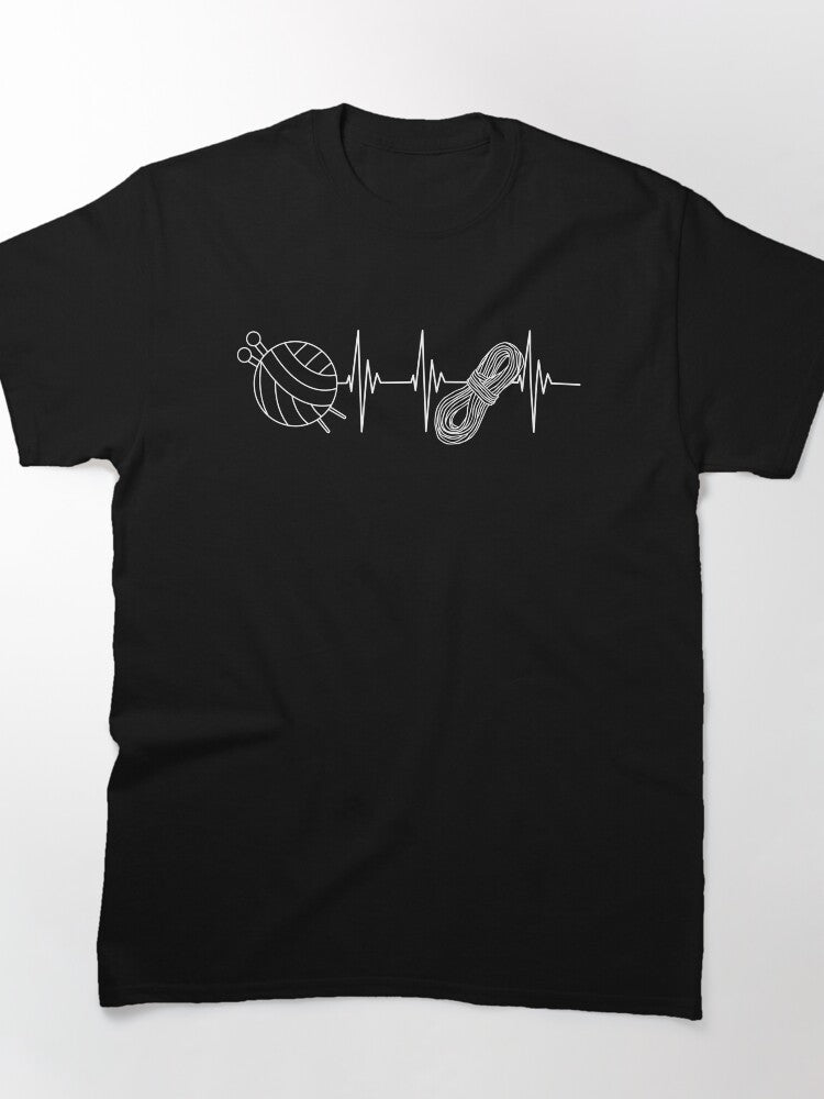 Heartbeat Knitting Tee | Pulse Design Crafty Oversized Shirt