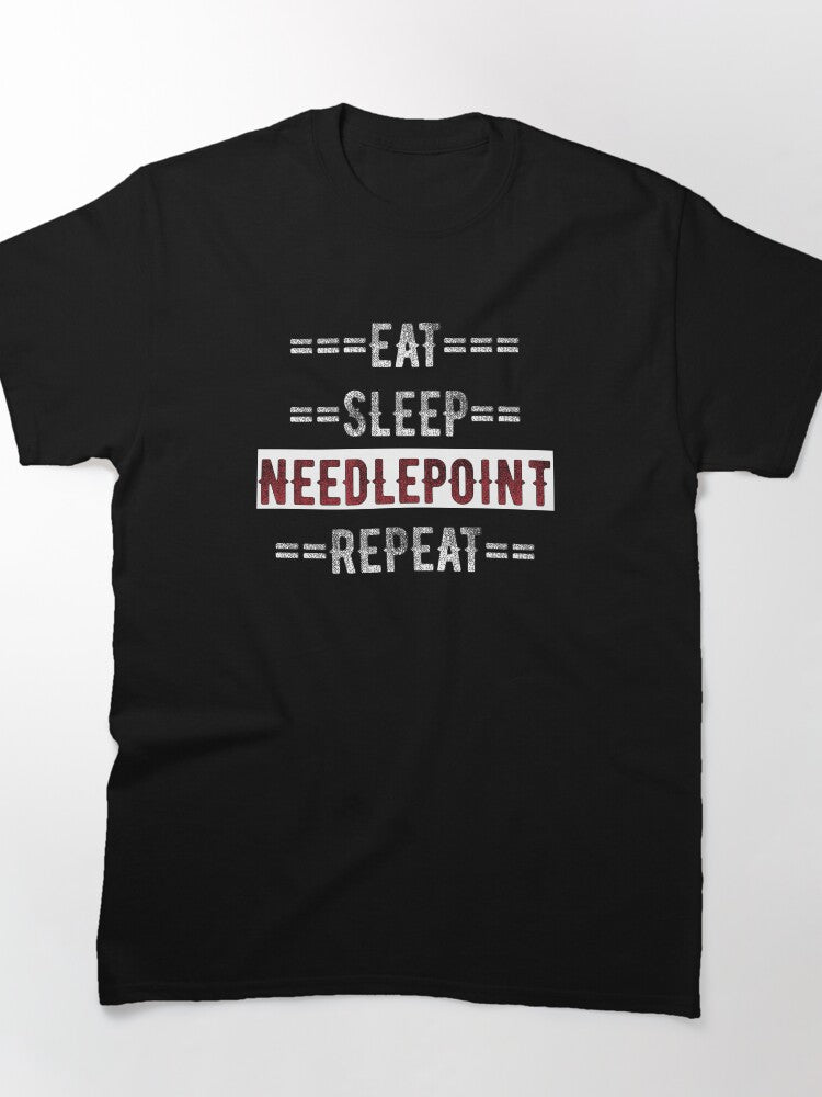 Crafty People Gift Idea | Eat Sleep Needlepoint Repeat Tee