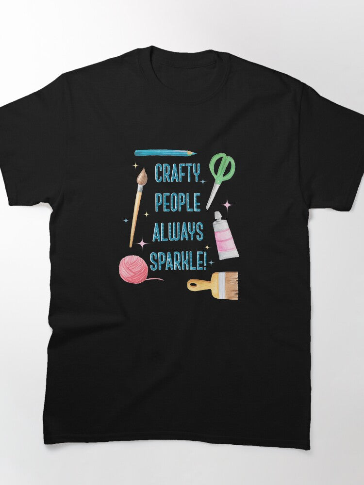 Crafty People Sparkle Glitter Effect Art Oversized T-Shirt