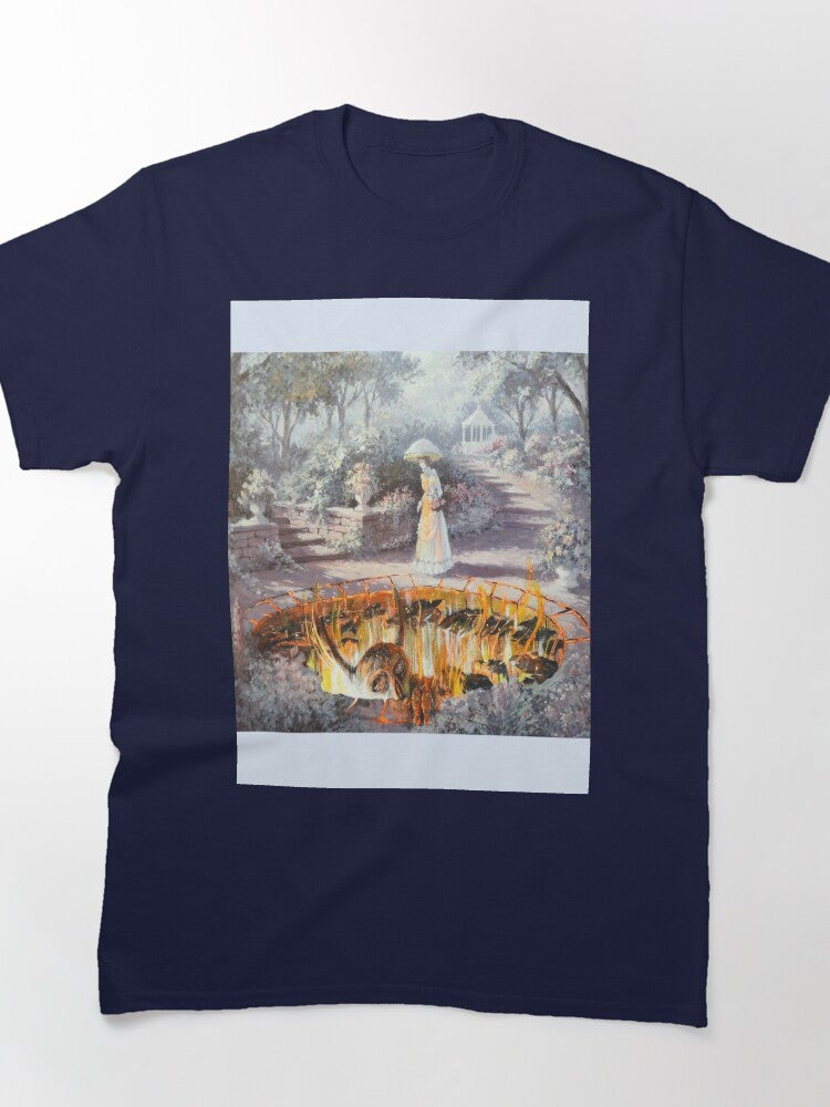 On the Way to Church Scenic Oversized T-Shirt Classic Folk Art