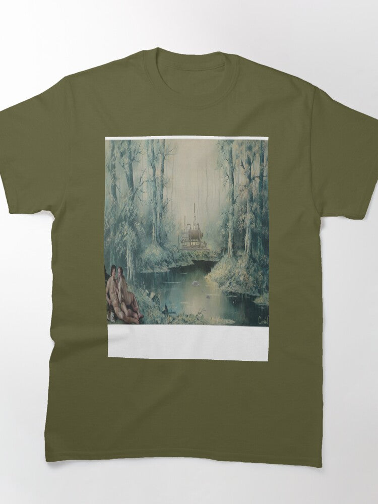 Fracked Cat Mystery Art Oversized T-Shirt Funny Feline Graphic