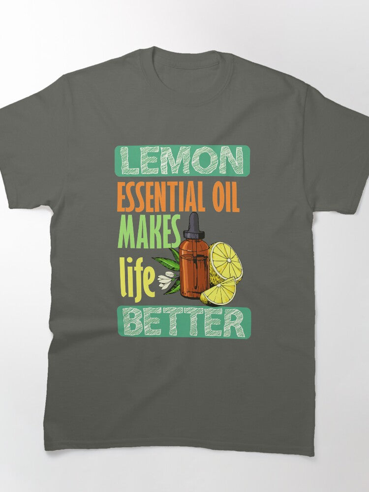 Lemon Essential Oil T-Shirt - Bright Citrus Aromatherapy Graphic Tee