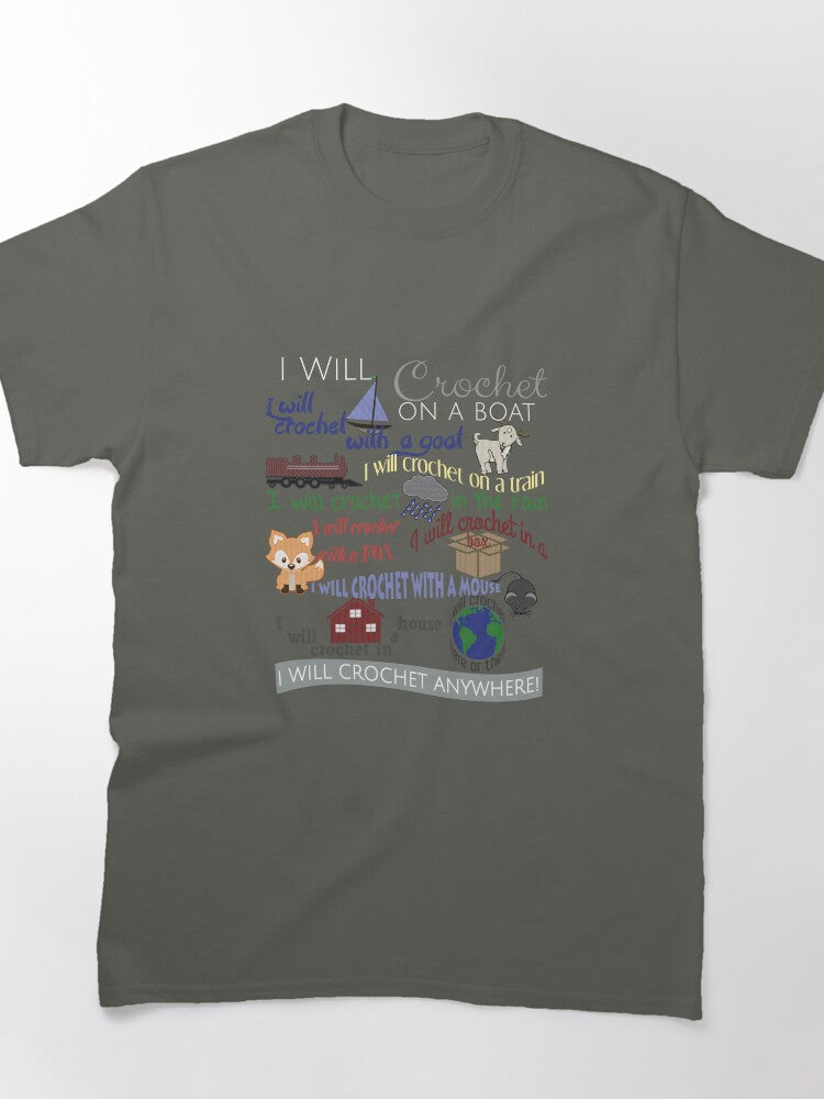 I Will Crochet On A Boat Tee Whimsical Traveling Crafter Oversized