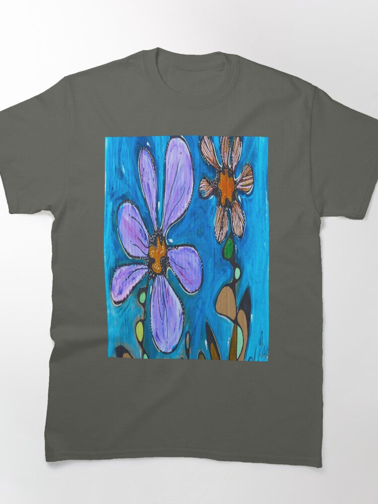 Flower Power Retro Oversized T-Shirt 70s Style Floral Graphic Top