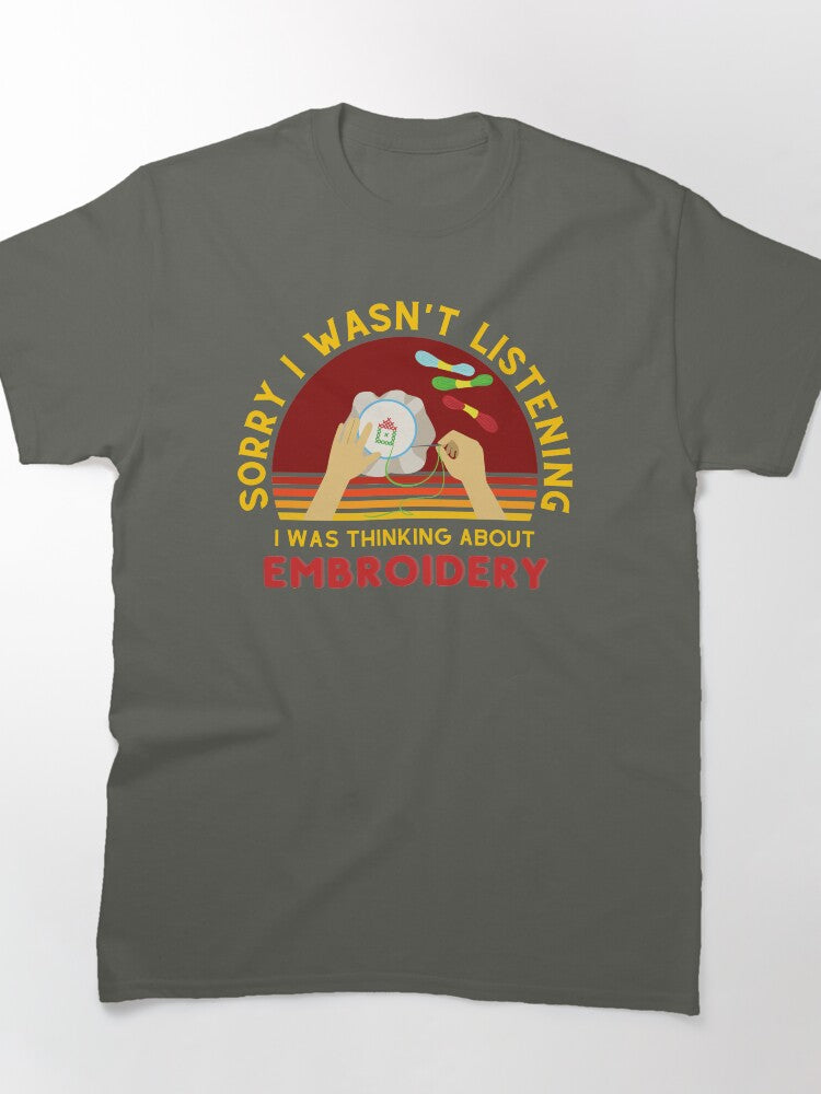 Funny Embroidered Applique | Embroidery Lover Oversized Tee