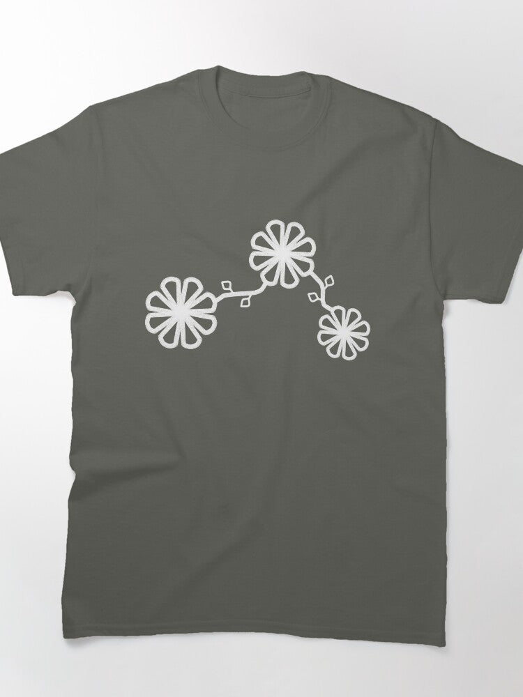 Chalk Texture Flower Design Gray Backdrop Oversized Tee
