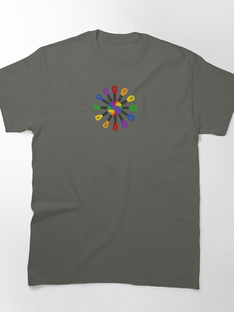 Rainbow Floss Circle | Cross Stitch Embroidery Oversized Tee