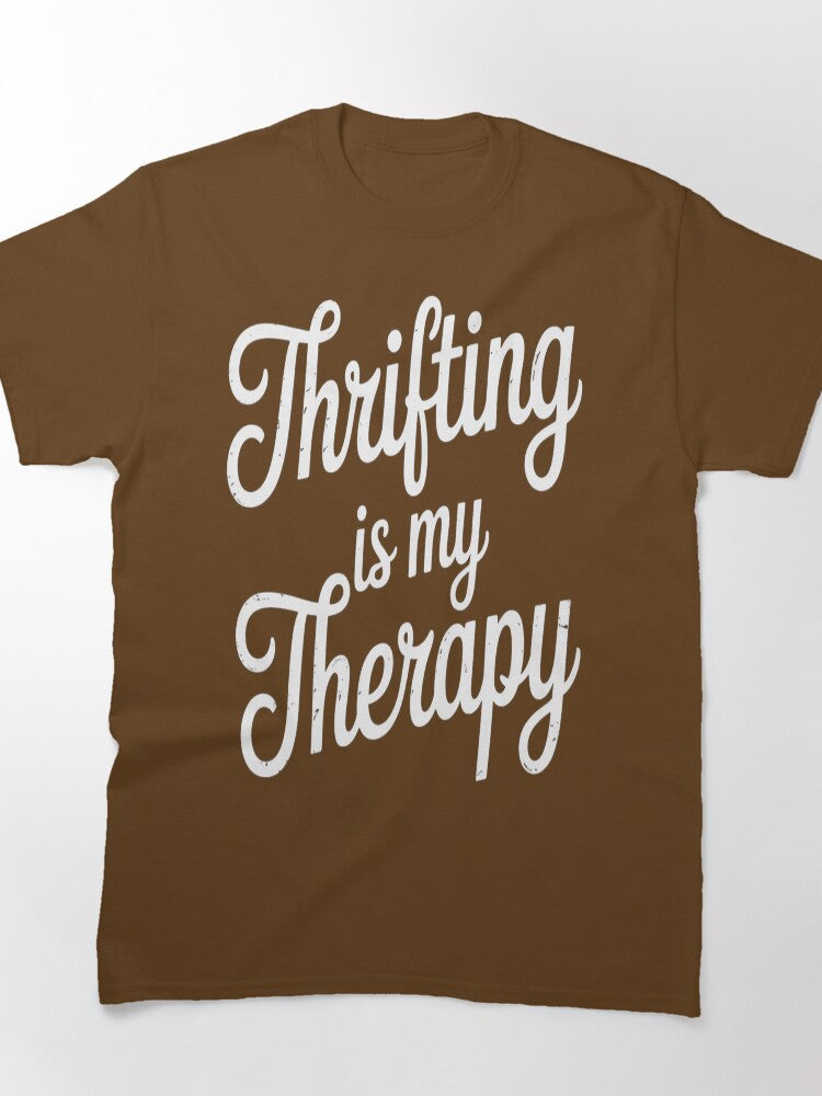 Thrifting Is My Therapy Oversized T-Shirt Fun Shopping Graphic