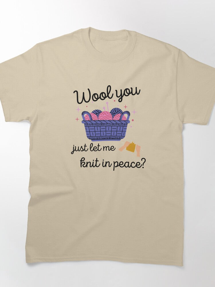 Wool You Let Me Knit Peacefully - Soft Oversized Knitting T-Shirt