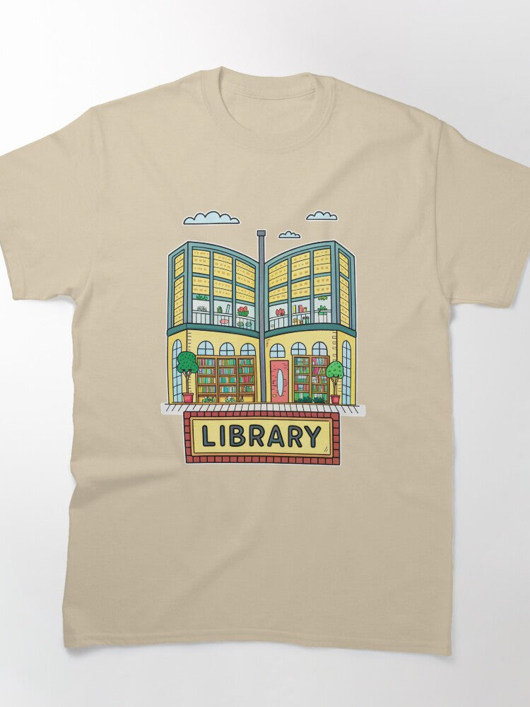 Library Aesthetic Shirt Minimalist Bookworm Oversized Graphic Tee