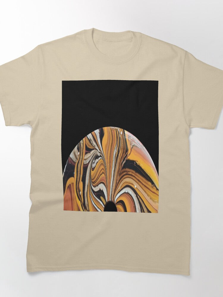Tiger Eye Acrylic Pour Oversized T-Shirt Fluid Marble Art Design