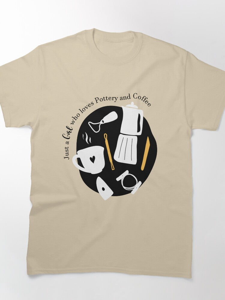 Coffee and Pottery Girl Artistic Hobby Oversized T-Shirt