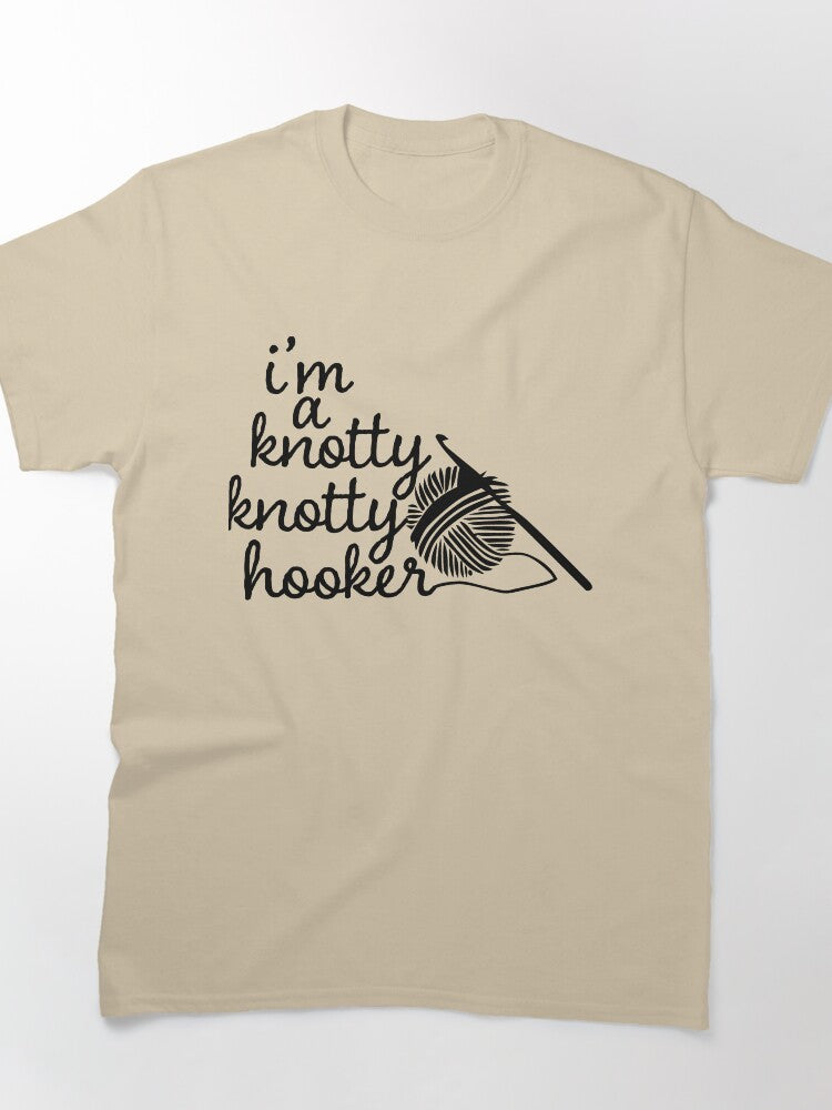 Funny Knotty Hooker Crochet Shirt - Humorous Oversized Tee
